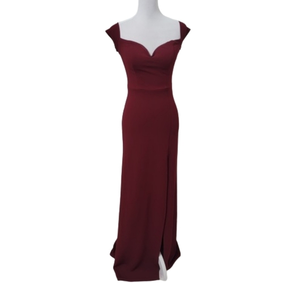 B. Darlin Size 3/4 Wine / Burgundy Maxi Dress.  Excellent Used Condition - Picture 1 of 14